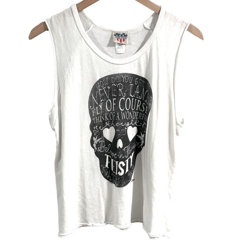 Disney‎ Junk Food Tinkerbell Tank Top T-Shirt Women's Large Novelty Peter Pan